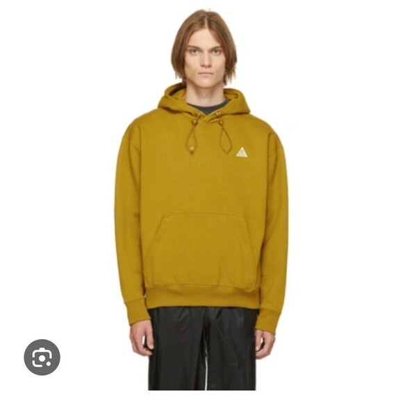 Nike Mens ACG Pullover Fleece Hoodie Moss Heavyweight Size Medium Zip Pockets
